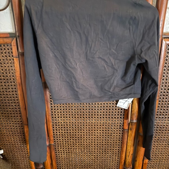 Skims Black Twist Front Long Sleeve Blouse - Picture 2 of 3